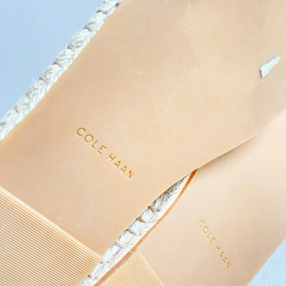 Cole Haan Nude  Beige Leather Espadrille Flats NEW - Picture 10 of 11